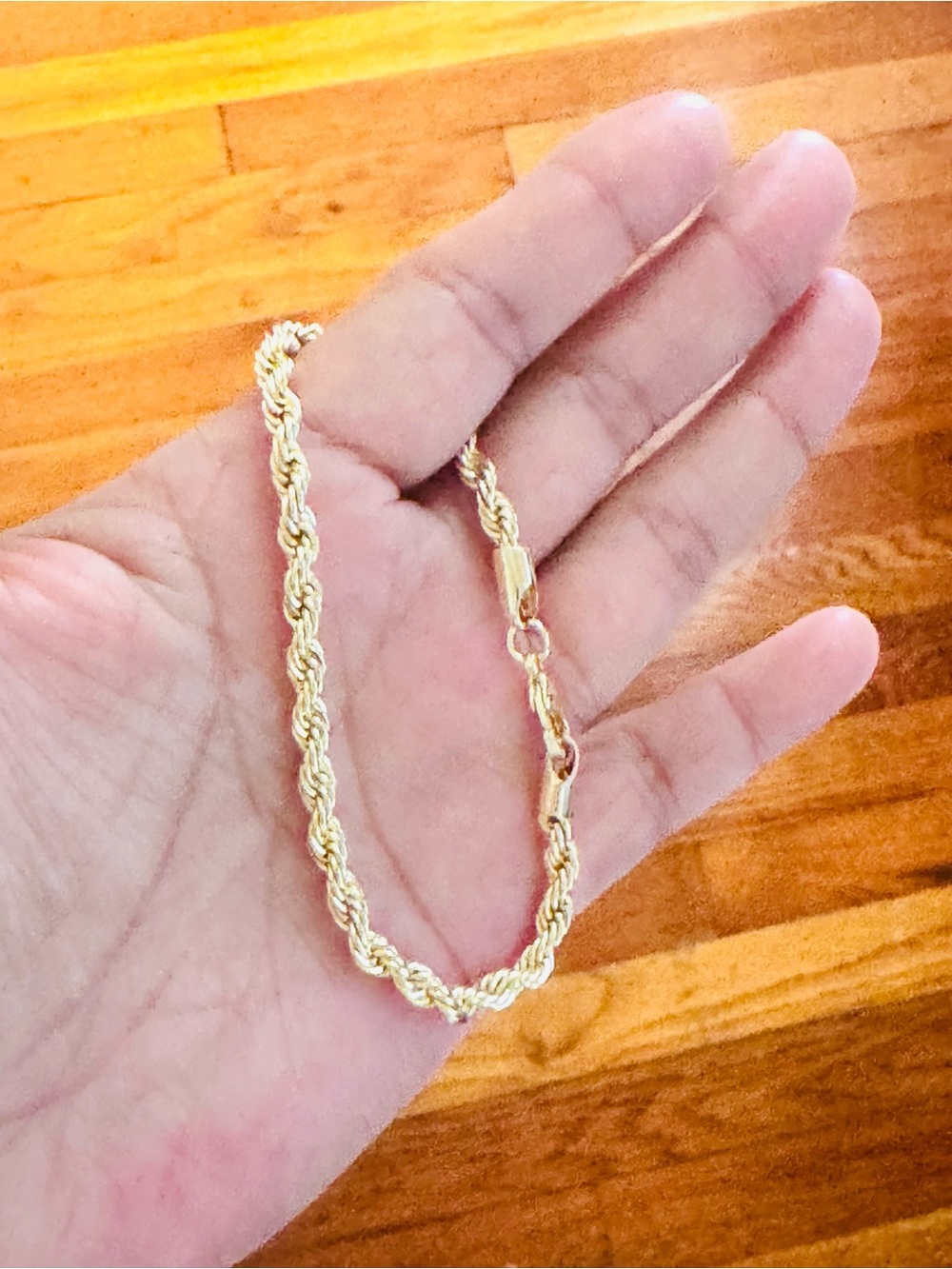 14K Gold Plated Rope Chain Bracelet - Women Jewelry